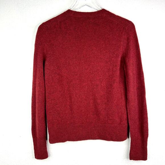 Madewell Faux Wrap Front Knit Pullover Sweater Heather Scarlet Red V-Neck SMALL - Picture 5 of 5